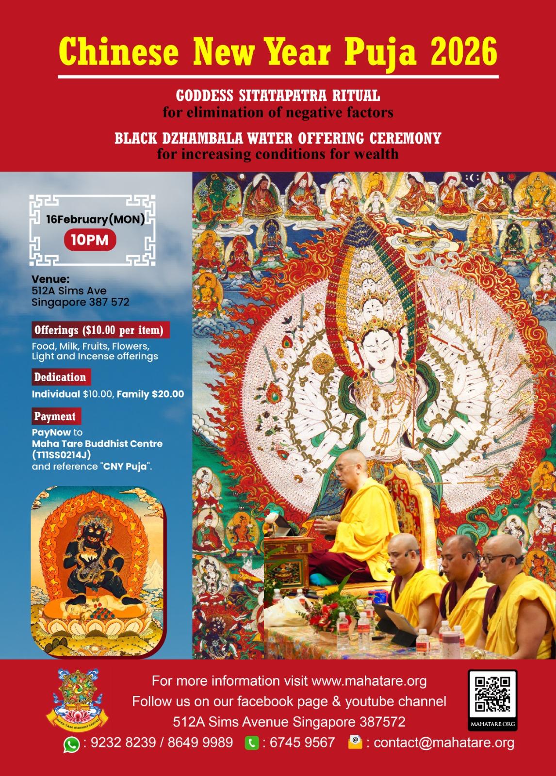 Chinese New Year Eve Puja, 16 Feb 2026