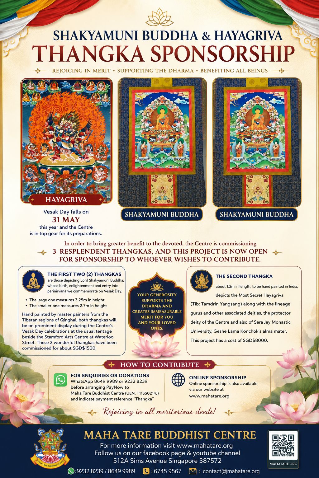 Shakyamuni Buddha & Hayagriva Thangka Sponsorship